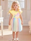 Rainbow Unicorn Appliqué Tulle Dress