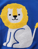 Cartoon Lion Embroidered Sweatshirt+Dinosaur Horn Sweatpants - Mini Taylor