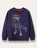 Line Sweatshirt mit Dinosaurier-Print