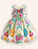 Easter Egg Printed Bow Dress