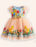 Floral Chick Embroidery Tulle Dress