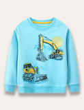 Excavator Printed Sweatshirt - Mini berni