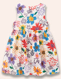 Multi Flower Printed Vest Dress