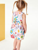 Multi Flower Printed Vest Dress