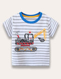 Excavator Striped T-Shirt - Mini berni