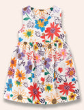 Multi Flower Printed Vest Dress