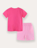 Rainbow Cloud Print T-Shirt and Shorts Set
