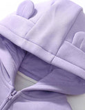 Solid Color Hooded Fleece Coat+Sweatpants - Mini berni