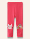 Kitten Rainbow Appliqué Leggings