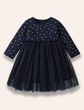 Heart Dotted Long Sleeve Tulle Dress - Mini berni