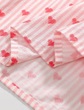 Heart Printed Long Sleeve Striped Dress - Mini berni