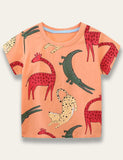 Orange Dinosaur Print T-shirt - Mini Taylor