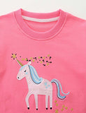 Sweatshirt mit Cartoon-Einhorn-Applikation