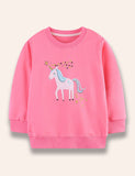 Sweat-shirt à appliqué licorne de dessin animé