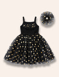 Dotted Tulle Suspender Dress Set