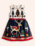 Christmas Rindeer Embroidered Dress
