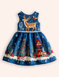 Christmas Rindeer Embroidered Dress