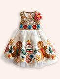 Christmas Gingerbread Man Applique Tulle Dress