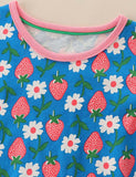 Strawberry Printed Striped Dress - Mini Taylor