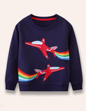 Sweatshirt mit Regenbogen-Jet-Applikation