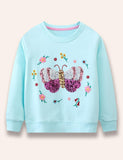 Sudadera con mariposa de lentejuelas brillantes