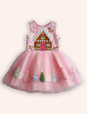 Gingerbread House Embroidered Tulle Dress
