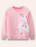 Sweat-shirt à appliqué étoile licorne