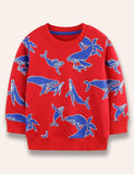 Big Blue Whale Printed Sweatshirt