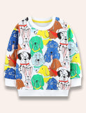 Sweatshirt mit mehrfarbigem Doggy-Print