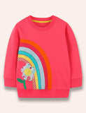 Rainbow Flower Embroidered Sweatshirt - Mini Taylor