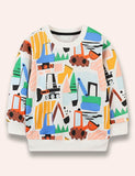 Cartoon Engineering Vehicle Printed Sweatshirt - Mini Taylor