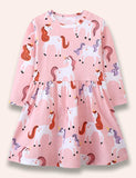 Unicorn Printed Long Sleeve Dress - Mini Taylor