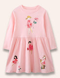 Little Girl Printed Long Sleeve Dress