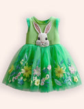 Flower Bunny Party Tulle Dress