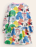 Sweatshirt-Kleid mit Doggy-Print