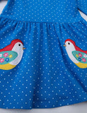 Lovely Bird Dotted Sweatshirt Dress