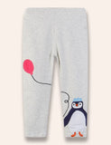 Balloon Penguin Appliqué Leggings