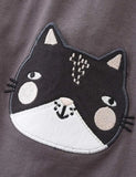 Robe à appliqué chat noir et blanc