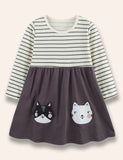 Black White Cat Appliqué Dress