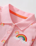 Regenbogengepunktetes Polokleid