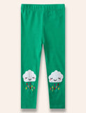 Rainy Cloud Appliqué Leggings