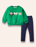 Wild Animal Appliqué Sweatshirt Set