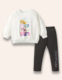 Cartoon Princess Printed Sweatshirt Set