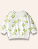 Green Daisy Dotted Sweatshirt Set