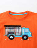 Truck Plaid Applique T-Shirt and Shorts Set