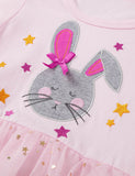 Cute Rabbit Appliqué Tulle Dress