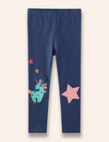 Leggings mit Stern-Einhorn-Applikation