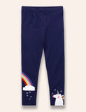 Leggings appliqués licorne arc-en-ciel