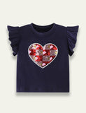 Love Pailletten-T-Shirt mit Rundhalsausschnitt