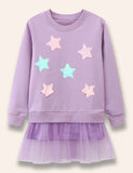 Sequined Star Tulle Skirt Sweatshirt